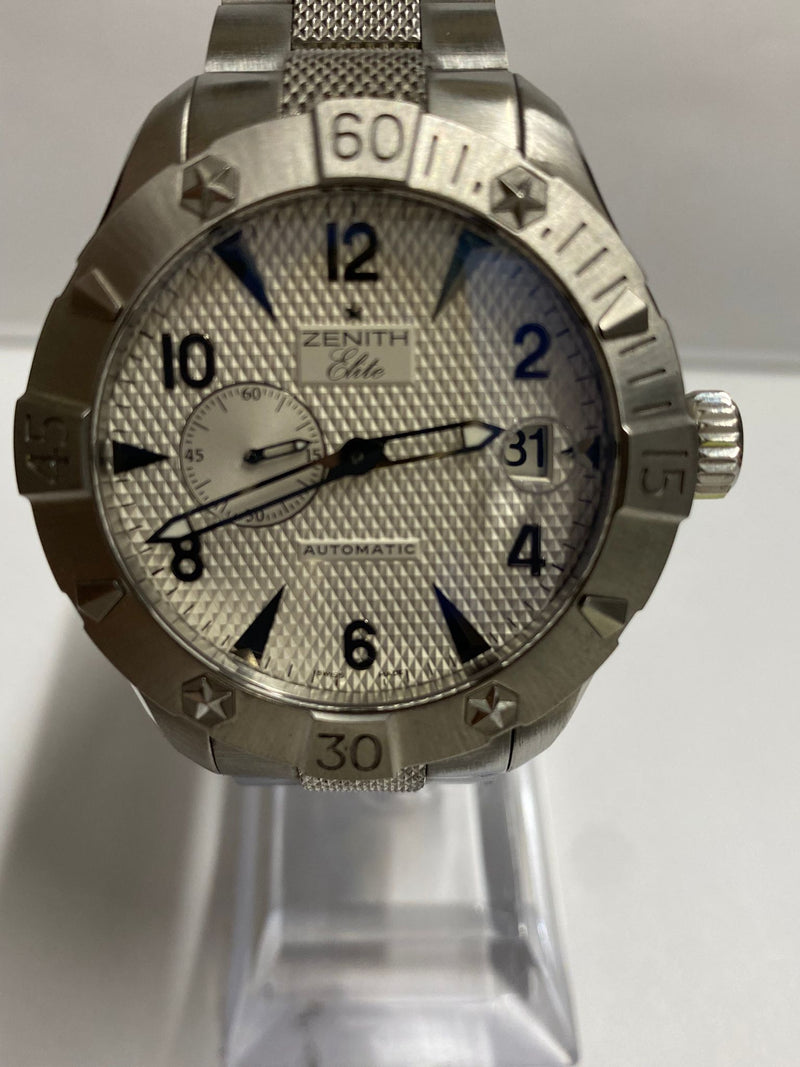 ZENITH ELITE SS Spectacular White Dial Brand New Men's Watch- $10K APR w/ COA!!! APR57