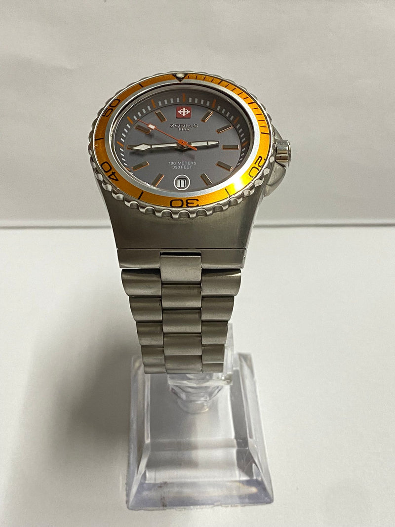 ZODIAC SS Beautiful Orange Rotating Bezel Brand New Men's Watch- $6K APR w/ COA! APR 57