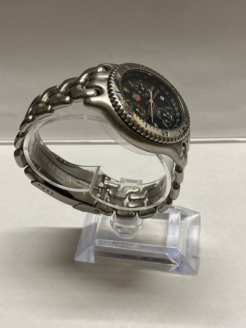 TAG HEUER SS Chronograph Beautiful  Black Dial Brand New Watch - $6K APR w/ COA! APR 57