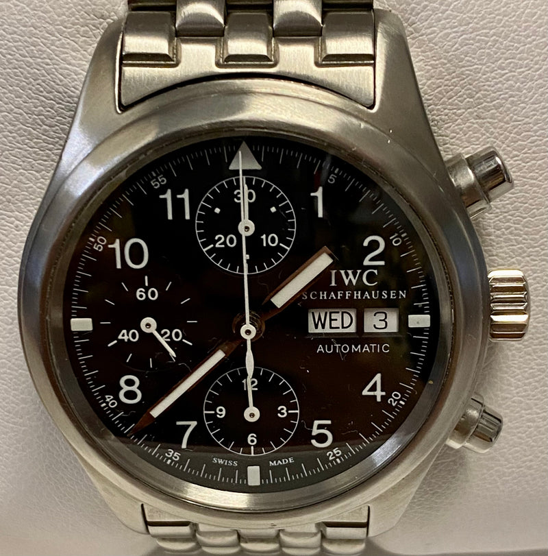 IWC Day-Date Chronograph Stainless Steel Automatic Wristwatch - $15K APR w/ COA! APR57