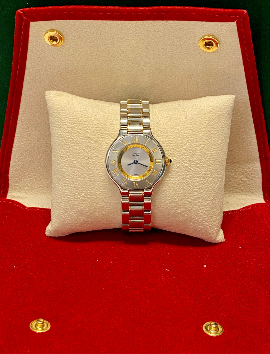 CARTIER Must De Cartier Stainless Steel/ Solid Gold Wristwatch - $8K A