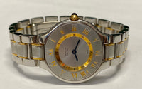 CARTIER Must De Cartier Stainless Steel/ Solid Gold Wristwatch - $8K APR w/ COA! APR57