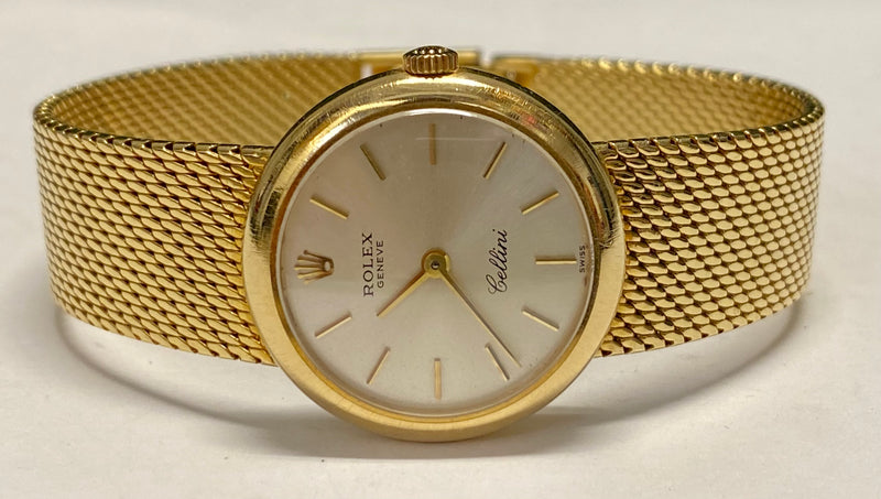 LADIES ROLEX CELLINI! SOLID GOLD WITH BEAUTIFUL SILVER OYSTER DIAL! EXTREMELY EXCLUSIVE! - $25K APR w/CoA!| APR 57