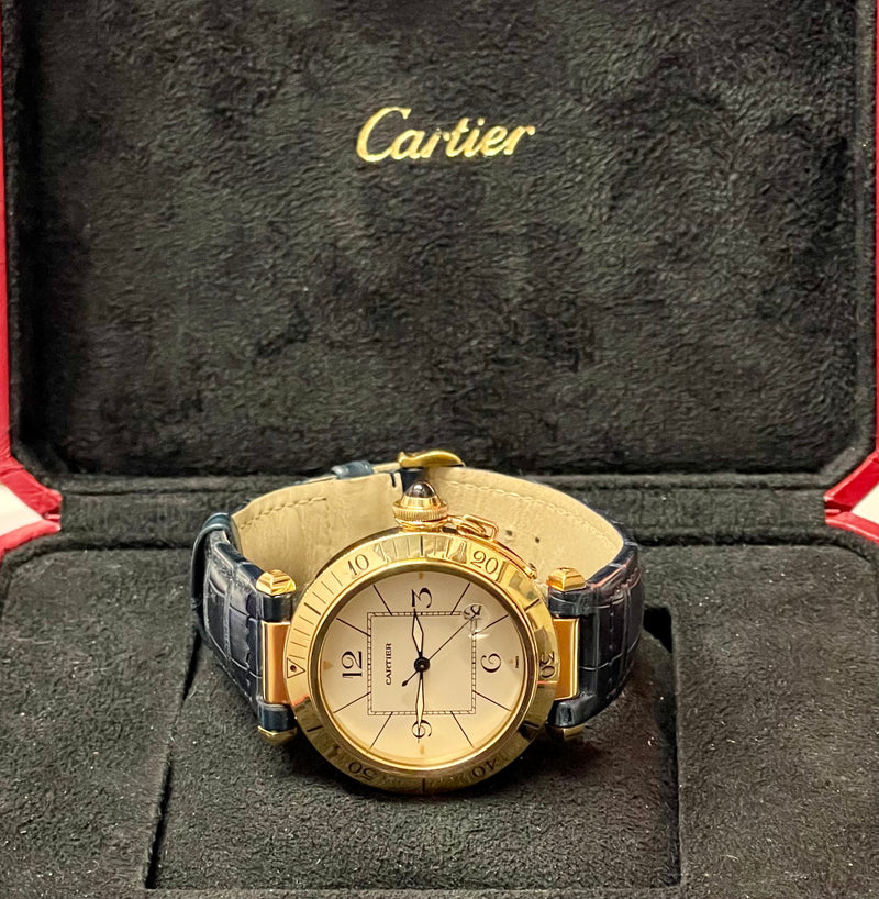 CARTIER Pasha Automatic Mov.  18K Yellow Gold Men's Wristwatch -$40K APR w/ COA! APR57