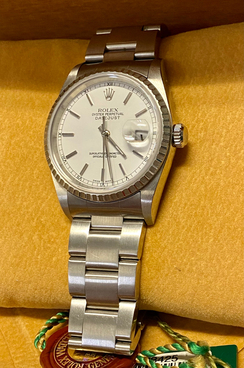 ROLEX Oyster Perpetual DateJust Stainless Steel Automatic Watch- $20K APR w/COA! APR57