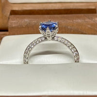 BRILLIANT EARTH BEAUTIFUL 18K WG Custom Sapphire Diamond Ring -$8K APR w/ CoA! APR57