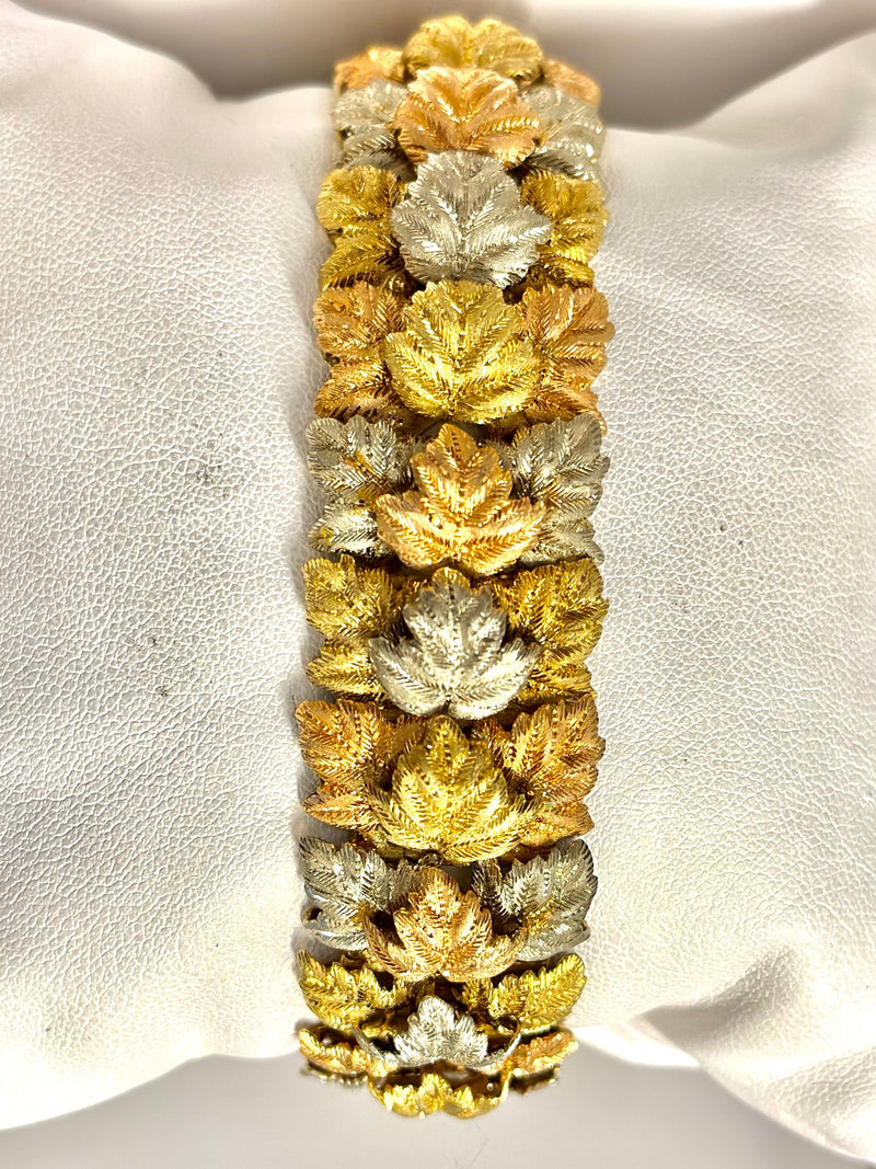 14k Gold Name Bracelet Leaf Design | Baltinester