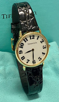 TIFFANY & CO. Solid Gold Ladies Wristwatch Porcelain White Dial- $15K APR w/COA! APR57