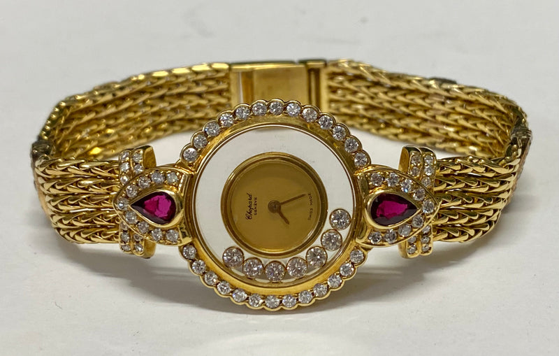 CHOPARD HAPPY SPORT 18K Yellow Gold Ladies Wristwatch w/ Diamonds and Gems - $50K APR Value w/ CoA! APR 57
