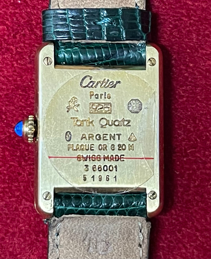 CARTIER Tank Solid Gold Tone Vintage Incredibly Beautiful Watch- $10K APR w/ COA APR57