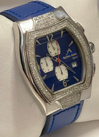 TECHNO AQUA Jumbo Chronograph Stainless Steel w/ Diamonds Watch-$10K APR w/ COA! APR57