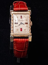 LUCERNE Unique Vintage 1940's w/ 4 Ruby & 8 Diamonds Men's Watch- $6K APR w/ COA! APR57