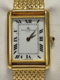 BAUME & MERCIER Men's 18K YG Cartier Tank Style Wristwatch - $30K APR w/ COA!!!! APR57