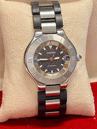 CARTIER  Autoscaph #2427 SS Automatic Wristwatch Black Dial - $10K APR w/ COA!!! APR57