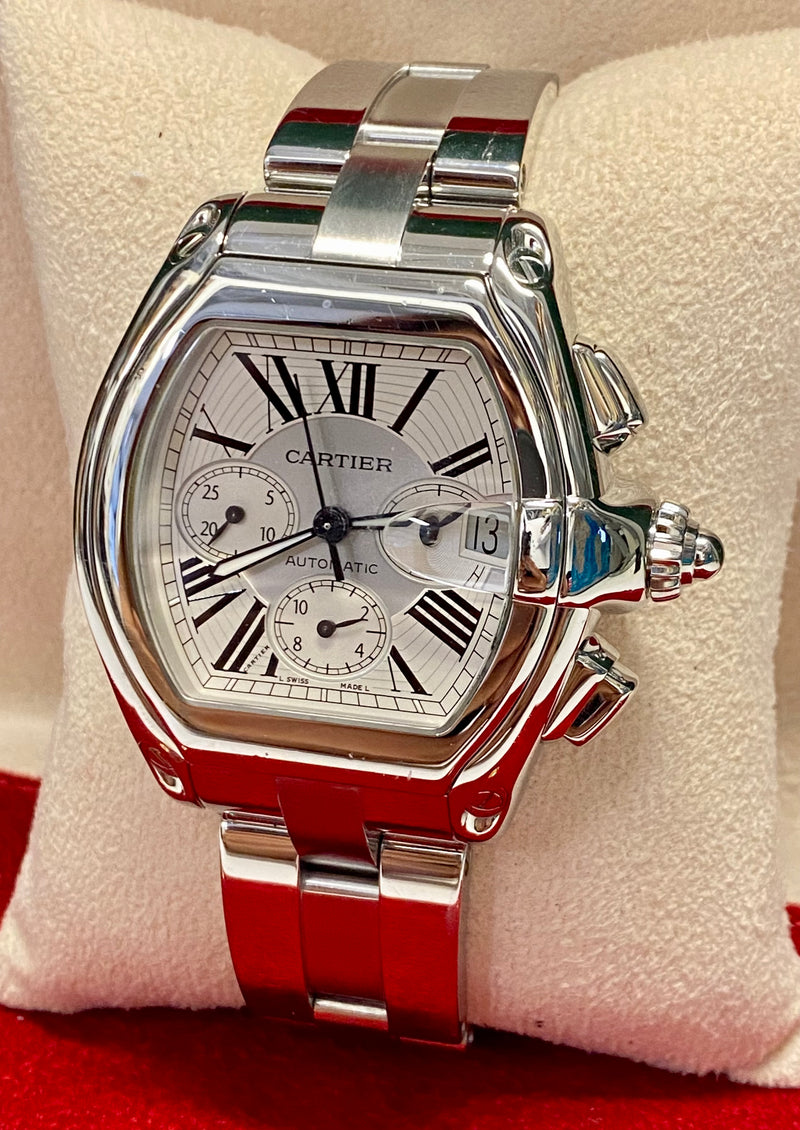 CARTIER Roadster 2618 Automatic Chronograph Wristwatch Stainless Steel - 20K Appraisal Value! APR 57