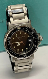 TIFFANY & Co. Stainless Steel Rotating Bezel Men's Wristwatch - $6K APR w/ COA!! APR57