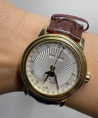 Blancpain Wristwatch Round Flip Case Skeleton Back w/ Moonphase Day-Date in 18 Karat Yellow Gold - $200K VALUE APR 57