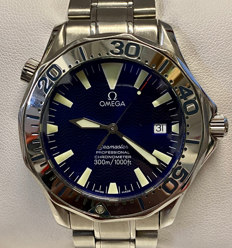 Omega Mens Sea Master Rare Diving Watch Wave Blue Dial Brand New  $10K APR& COA! APR 57