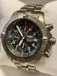 BREITLING Rare Jumbo Chrono Titanium w/ 3 Sub Dial Men's Watch- $12K APR w/ COA! APR57