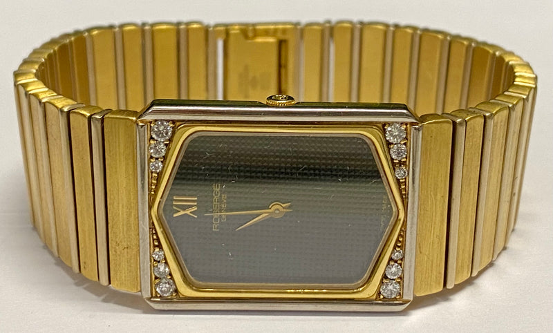 ROBERGÉ 18K Yellow Gold Wristwatch w/ Diamonds & Checkerboard Dial - $50K APR Value w/ CoA! APR 57