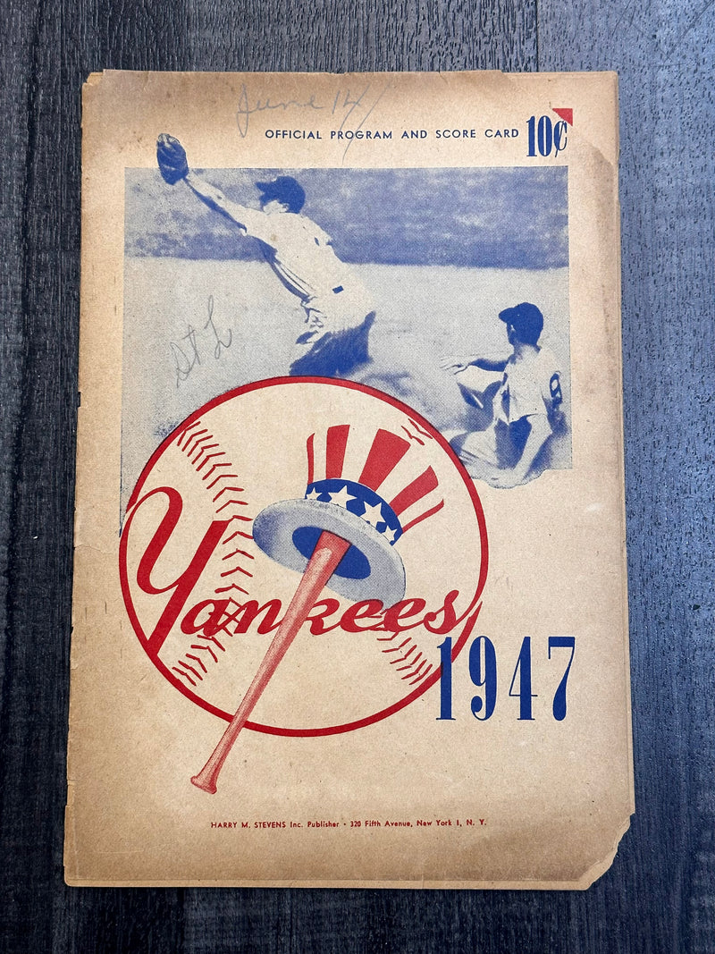 1947 NY Yankees vs. SL Cardinals Program with the Star Lineup - $600 APR w/ CoA! APR57