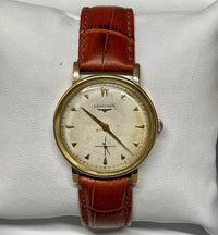 LONGINES 14K YG Vintage 1950s Tuxedo Dial Mechanical Men's Watch -$8K APR w/ COA APR57