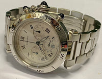 CARTIER PASHA Chronoflex Stainless Steel Watch w/ Rotating Bezel - $16K APR Value w/ CoA! APR 57