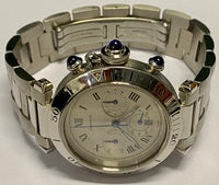 CARTIER PASHA Chronoflex Stainless Steel Watch w/ Rotating Bezel - $16K APR Value w/ CoA! APR 57