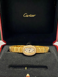 CARTIER Baignoire Ladies 18K Yellow Gold Wristwatch w/ 80 Factory Diamonds! - $80K Appraisal Value! ✓ APR57