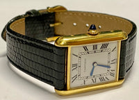 CARTIER Tank Unisex 18K Y G Vintage w/ Sapphire Crown Watch - $25K APR w/ COA!!! APR57