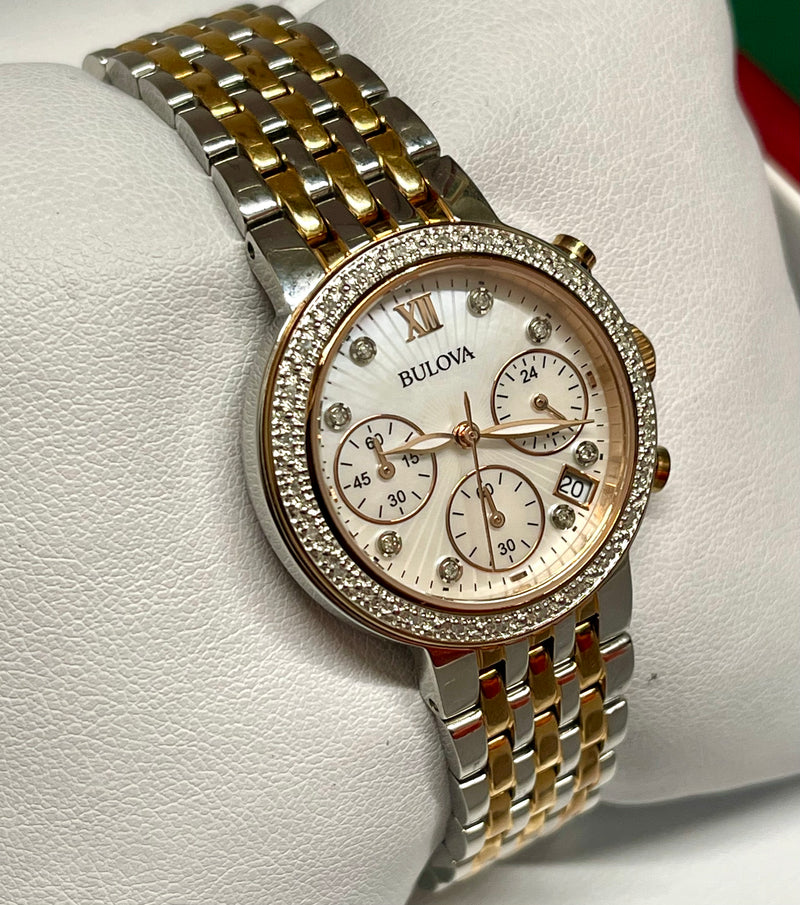 BULOVA Ladies Diamond Accent Wristwatch w/ Mother-of-Pearl Dial - $2.5K APR Value w/ CoA! APR57