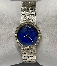 PIAGET 24 Diamond Bezel 18K WG Mechanical Lapis Lazuli Watch - $70K APR w/ COA!! APR 57