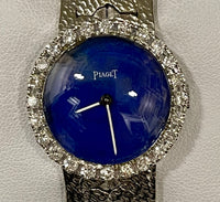 PIAGET 24 Diamond Bezel 18K WG Mechanical Lapis Lazuli Watch - $70K APR w/ COA!! APR 57