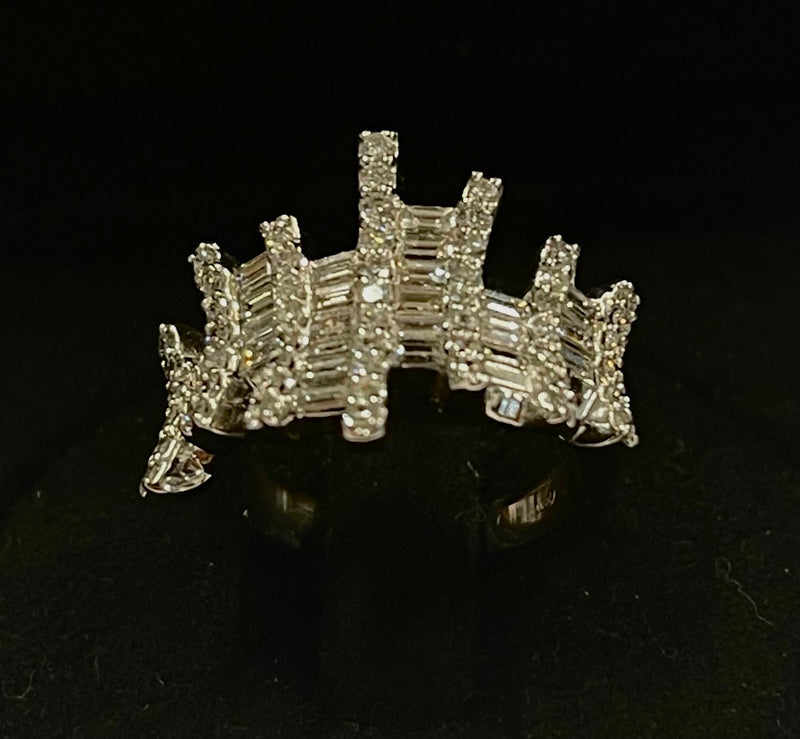 UNIQUE LADIES DESIGNER 4 CT DIAMOND 18 WHITE GOLD  RING - $20K APR w/ CoA!!!!!!! APR 57