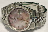Rolex DateJust Steel Pink Mother of Pearl Dial Unisex Watch - $20K APR w/ COA!!! APR57