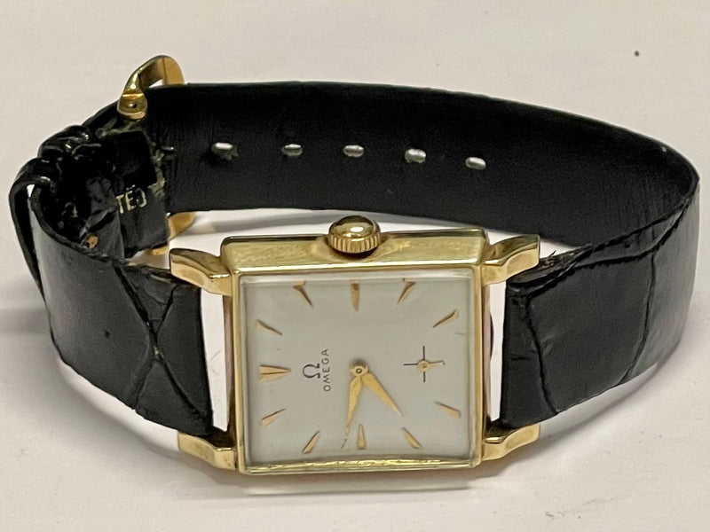 OMEGA Vintage 1945's Solid Gold w/Rectangular Case Men's Watch- $13K APR w/ COA! APR57