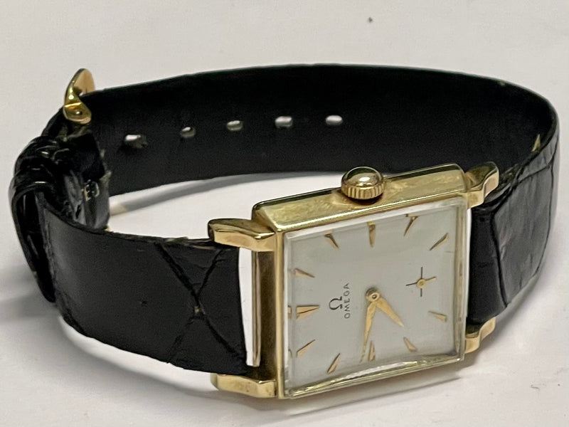 OMEGA Vintage 1945's Solid Gold w/Rectangular Case Men's Watch- $13K APR w/ COA! APR57