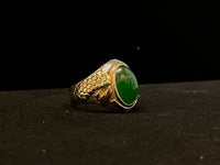 Japanese Dragon 1950s Cabochon Jade Ring in Multi-Color Gold - $12K APR w/ CoA!! APR57
