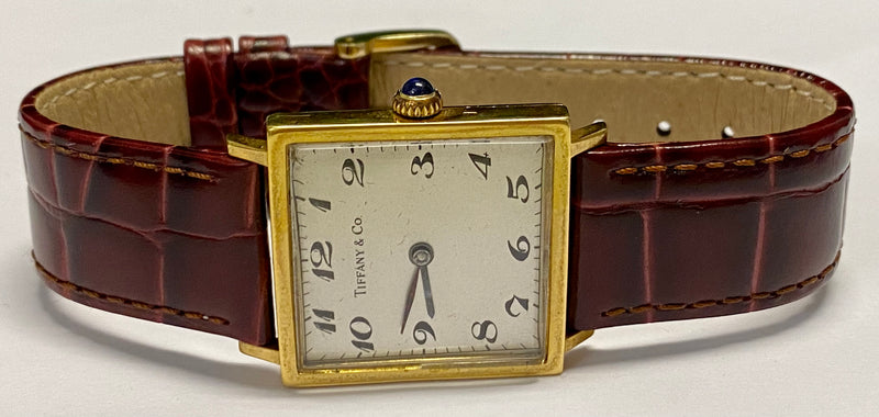 Tiffany & Co. 18KYG Square 1930s Mechanical Tank Watch $16K Value w/ CoA APR 57