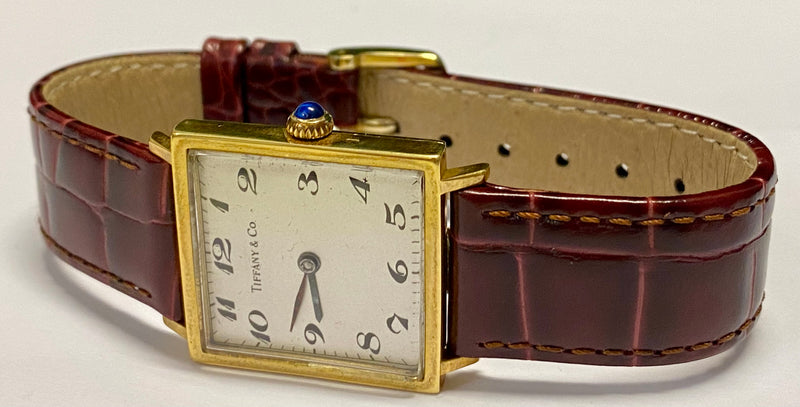 Tiffany & Co. 18KYG Square 1930s Mechanical Tank Watch $16K Value w/ CoA APR 57