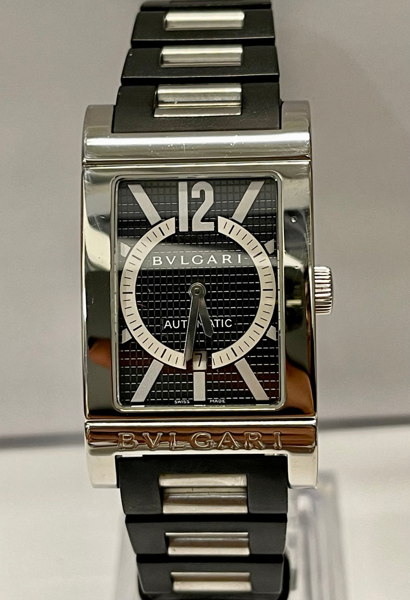 BVLGARI Rettangolo Automatic Ladies SS Watch with Date Feature - $7K APR w/ CoA! APR57