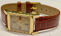 LUCERNE Unique Vintage 1940's w/ 4 Ruby & 8 Diamonds Mech Watch- $6K APR w/ COA! APR57