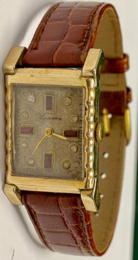 LUCERNE Unique Vintage 1940's w/ 4 Ruby & 8 Diamonds Mech Watch- $6K APR w/ COA! APR57