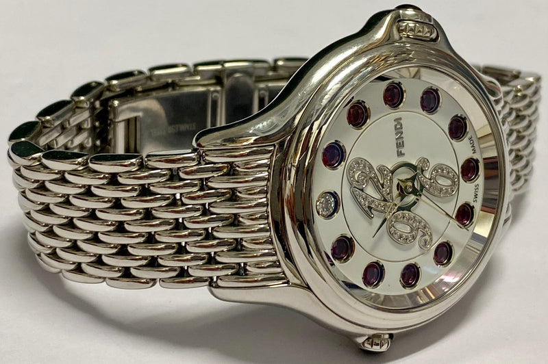 FENDI Crazy Carats Stainless Steel Wristwatch w/ Diamond & Revolving Multicolor Topaz Gem Dial - $12K Appraisal Value! ✓ APR 57