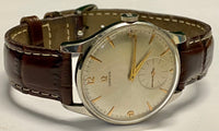 OMEGA Vintage 1950's Large Face Mechanical Watch w/ Silver Oyster Dial - $6K Appraisal Value! ✓ APR 57