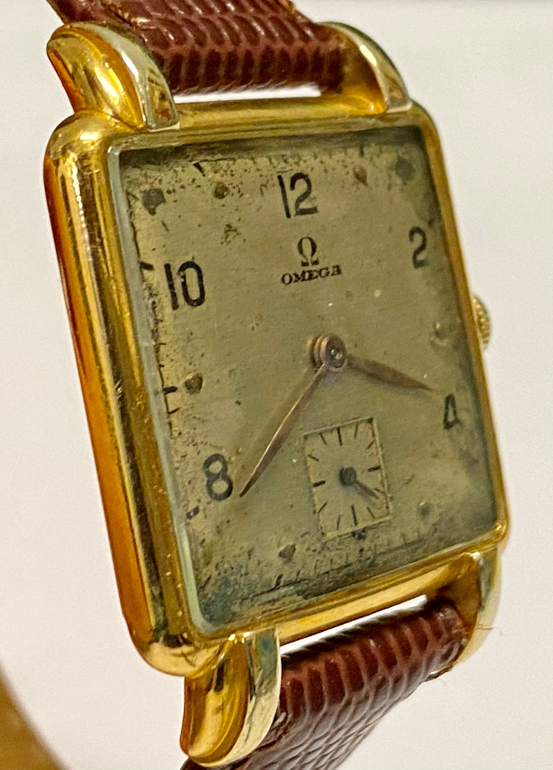 OMEGA Gold Tone SS Men's Watch! Vintage ca.1940s! w/Aged Dial! - $8k APR w/CoA!| APR 57