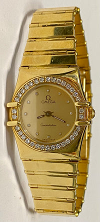 OMEGA Constellation 18K YG Women's Vintage Watch w/46 Diamonds-$25K VALUE w/CoA! APR 57