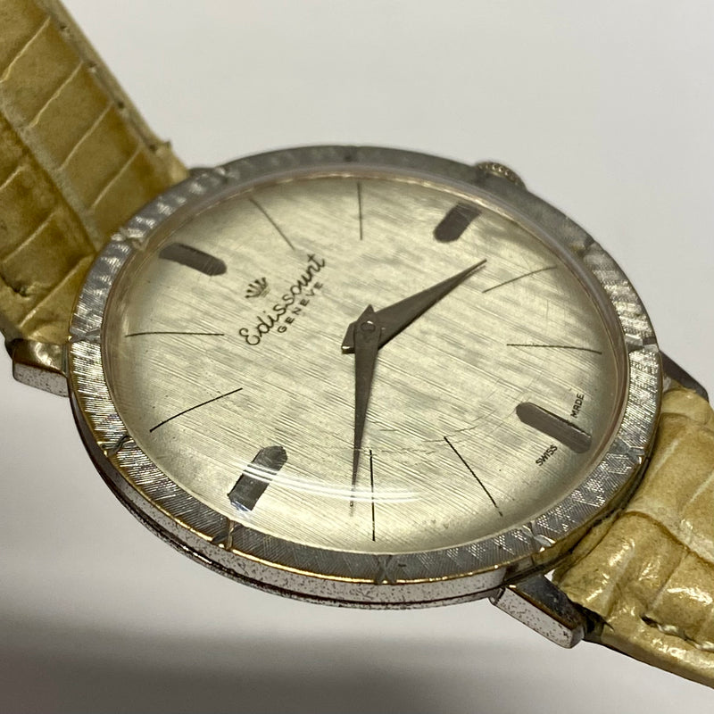 EDISSOUNT 1950s Unusual Gold-Tone Vintage Watch w/ Rolex Emblem - $4K APR w/ CoA! APR57