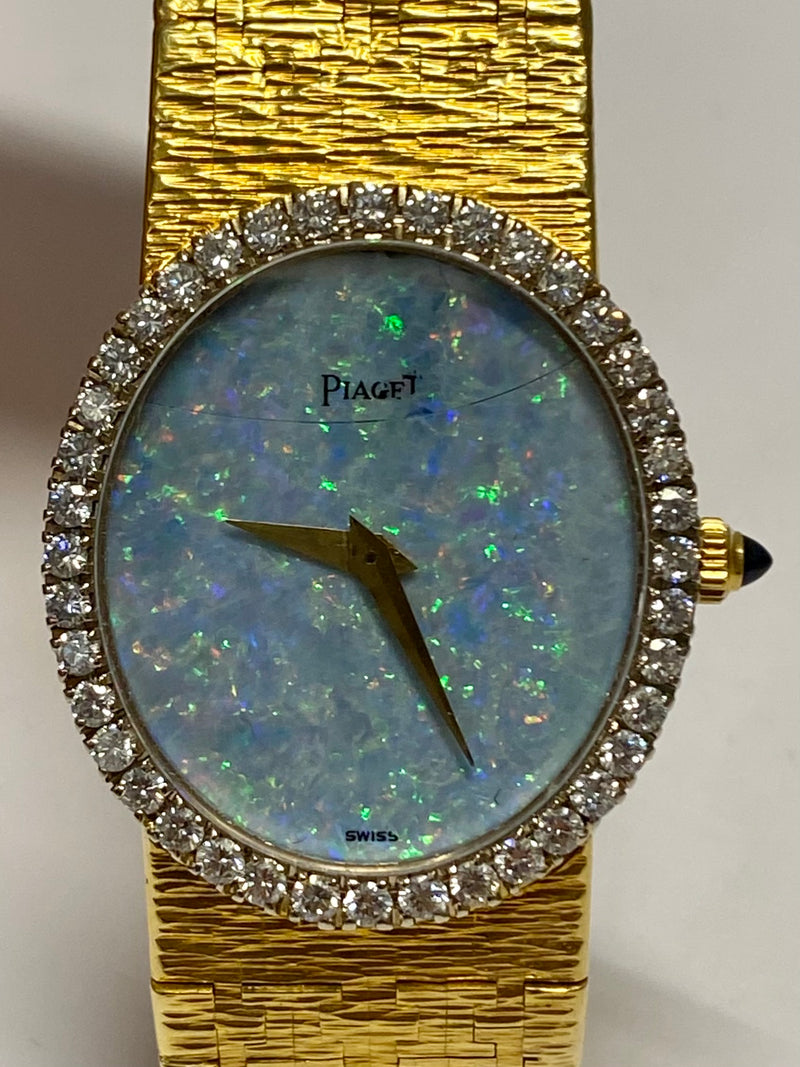 PIAGET 18K YG Ladies Watch w/ 40 Diamond Bezel & Australian Opal Dial - $60K Appraisal Value! ✓ APR 57