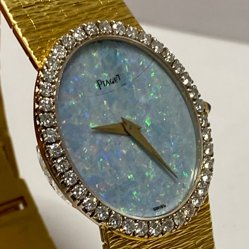 PIAGET 18K YG Ladies Watch w/ 40 Diamond Bezel & Australian Opal Dial - $60K Appraisal Value! ✓ APR 57